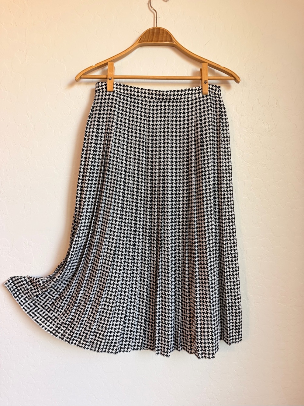 J. Crew Black and White Houndstooth Midi Skirt
